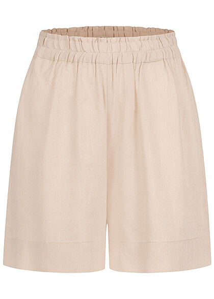 ONLY Dames NOOS Hoge Taille Shorts met elastische tailleband beige