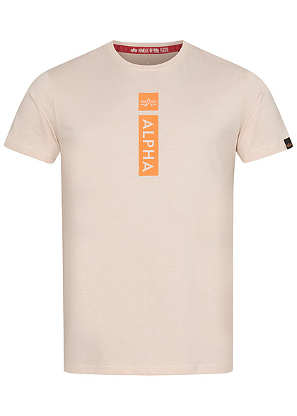 Alpha Industries Heren T-Shirt met Logo Print wit beige