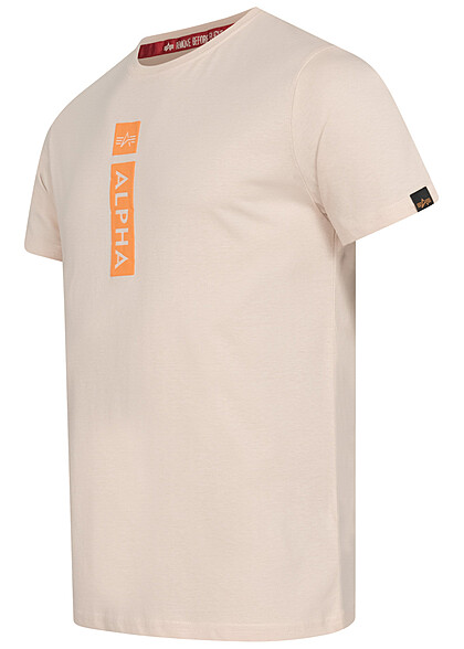Alpha Industries Heren T-Shirt met Logo Print wit beige