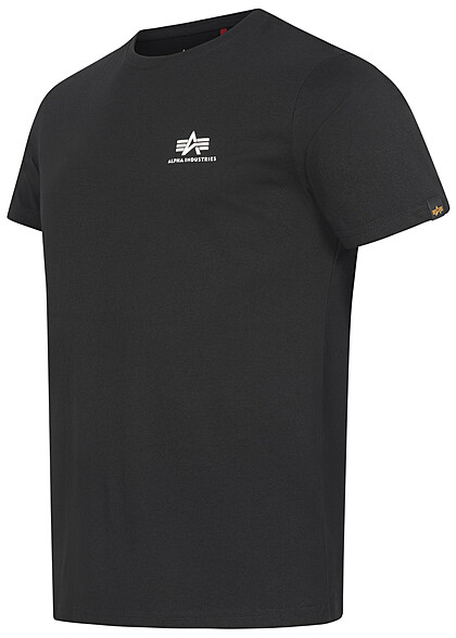 Alpha Industries Heren Basic T-Shirt met logoprint zwart