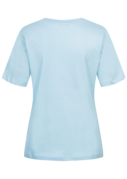 ONLY Dames NOOS Basic T-Shirt met ronde hals lichtblauw