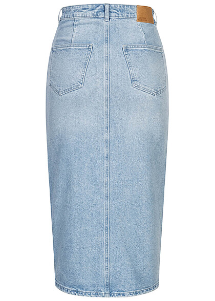 Vero Moda Damen NOOS Jeans Rock mit 5-Pockets und Schlitz washed look hell blau denim