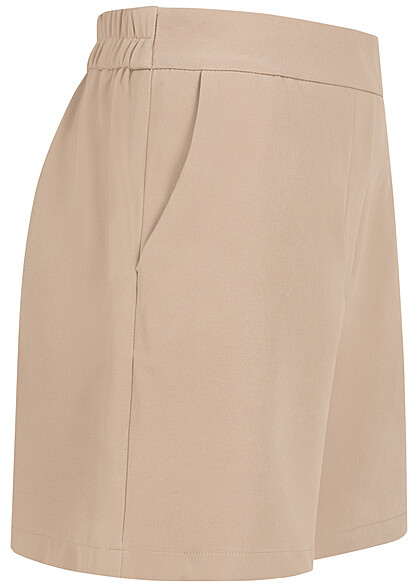 Pieces Damen NOOS High-Waist Shorts mit Gummibund und 2- Pockets silver mink braun