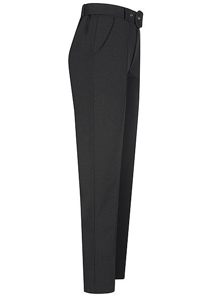 Cloud5ive Dames Elegante broek met deelnaad inclusief riem zwart