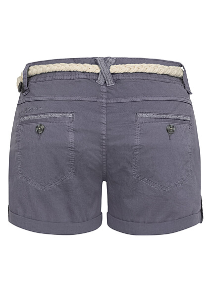 Eight2Nine Dames Shorts met riem en 5-pockets blauw