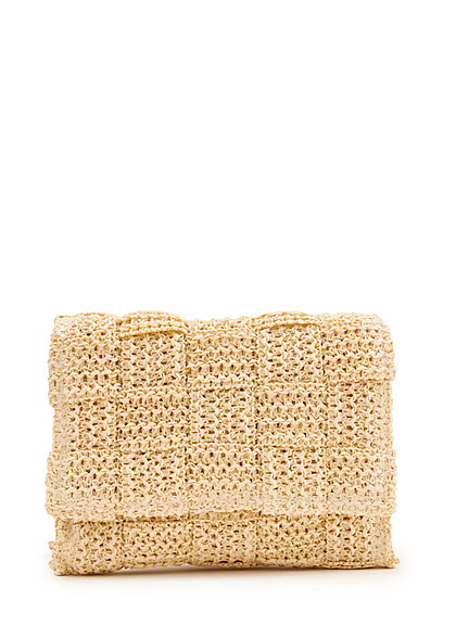 Hailys Dames Paper Bag Handtas met verstelbare riem beige