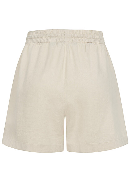 Vero Moda Damen NOOS Shorts mit Gummibund Tunnelzug und 2-Pockets moonbeam beige