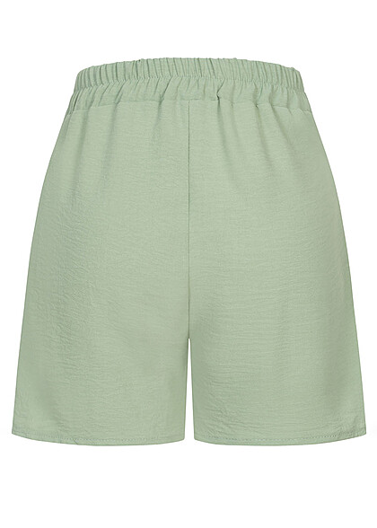 Cloud5ive Dames Shorts met elastische taille en strikceintuur groen