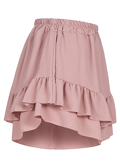 Cloud5ive Dames Volant Shorts in roklook met elastische tailleband roze