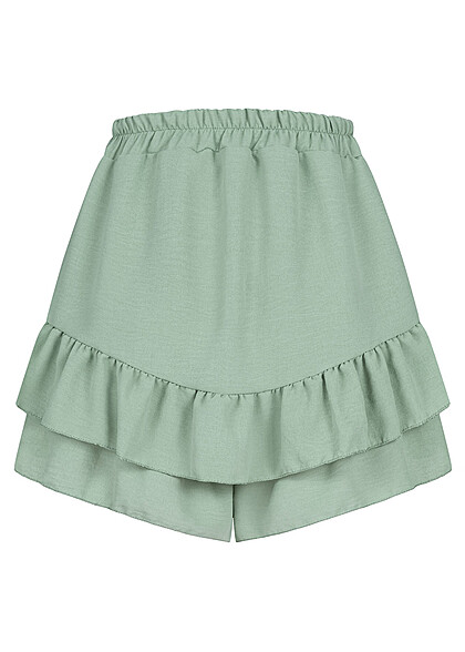 Cloud5ive Dames Volant Shorts in roklook met elastische tailleband groen