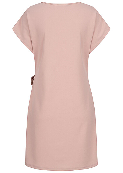 Cloud5ive Dames T-shirt-jurk met gentegreerde strikceintuur roze