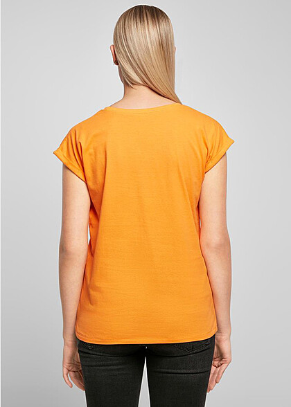 Build Your Brand Dames T-shirt met ronde hals en verkorte mouwen paradise oranje
