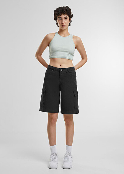 Urban Classics Dames crop tanktop met structuurstof lichtgroen
