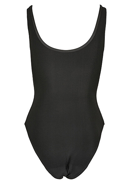 Urban Classics Dames Shiny Rib Body zwart
