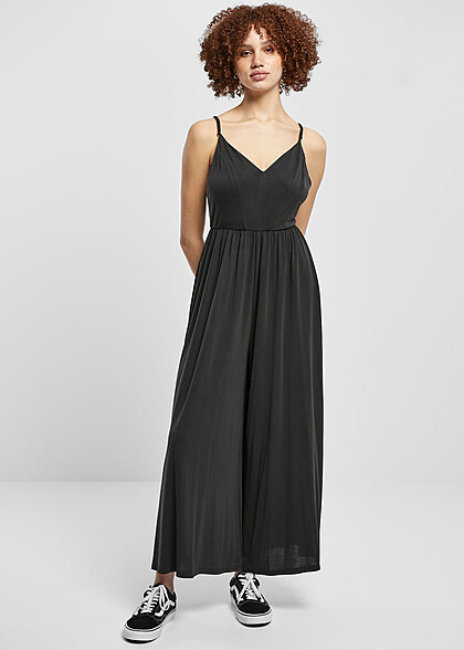 Urban Classics Dames Modal Spaghetti Jumpsuit zwart