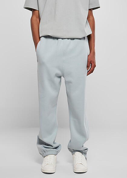 Urban Classics Heren Basic Joggingbroek Sweatpants met 3-Zakken pastelblauw