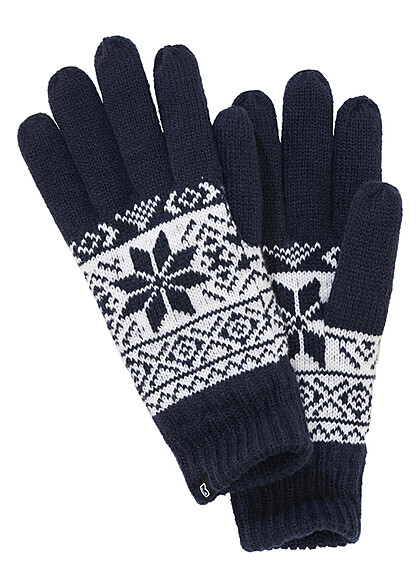 Brandit Gebreide Handschoenen met Scandinavisch Design navy blauw wit
