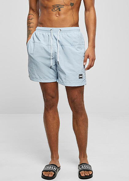 Urban Classics Herren Badehose Block Swim Shorts m. 2-Pockets sommer hell blau