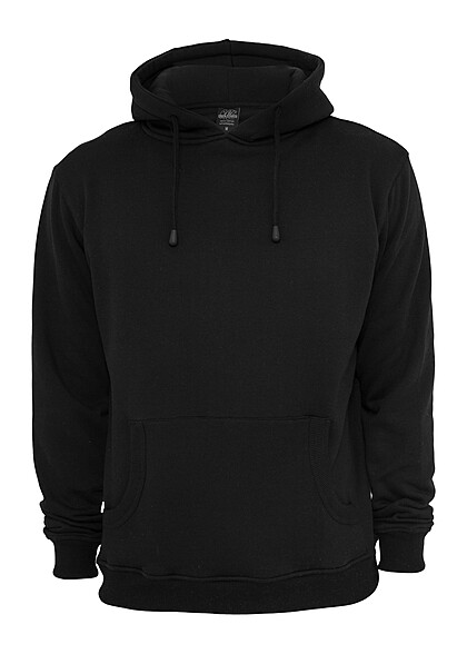 Urban Classics Heren Basic Hoodie met Trekkoord en Kangoeroezak zwart