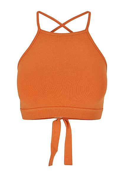 Urban Classics Damen Triangle Top mit Bindedetail vintage orange