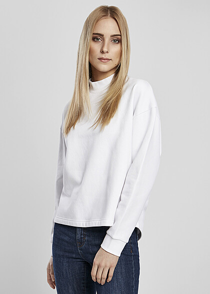 Urban Classics Damen Oversized High Neck Sweater weiss
