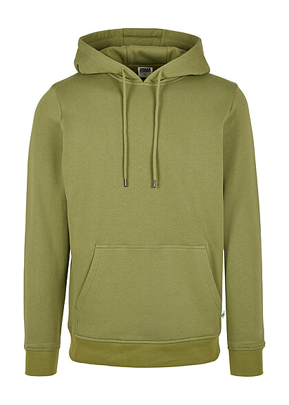 Urban Classics Herren Organic Basic Hoodie mit Kängurutasche new olive grün