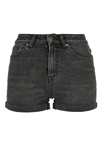 Urban Classics Damen Jeans Shorts mit 5-Pockets black stone washed schwarz