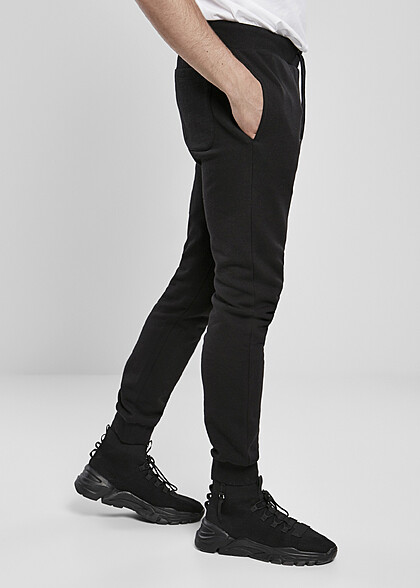 Urban Classics Heren Basic Organische Joggingbroek met Trekkoord zwart