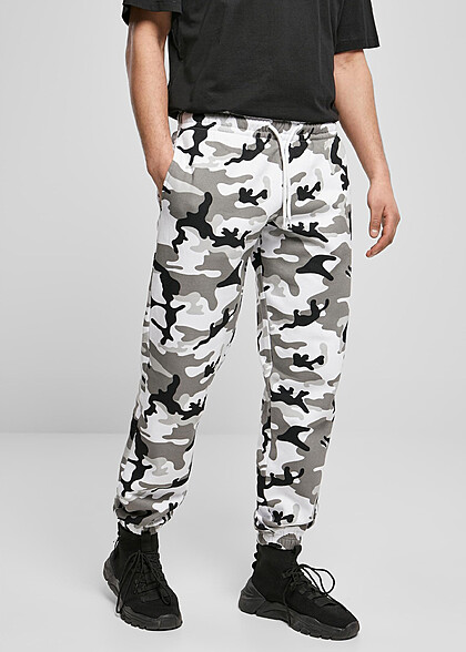 Urban Classics Herren Basic Jogginghose mit Tunnelzug und 3-Pockets snow camo