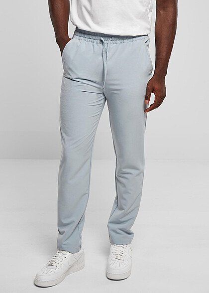 Urban Classics Herren Tapered Jogginghose im Chino-Design mit Tunnelzug sommer blau