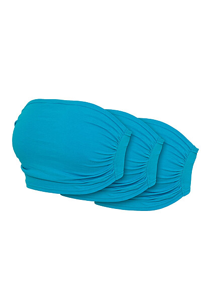 Urban Classics Damen 3er Pack Bandeau Top türkis
