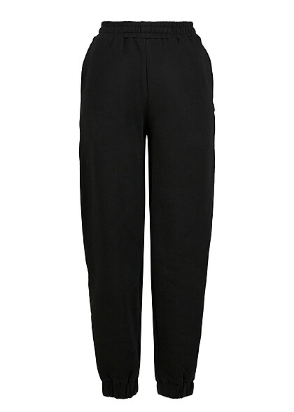 Urban Classics Dames Organische High Waist Joggingbroek met 2 Zakken zwart