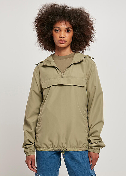 Urban Classics Damen Recycled Basic Pull-Over Jacke khaki