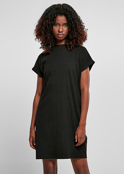 Urban Classics Damen Kleid im T-Shirt- Design mit Logo Back Print schwarz
