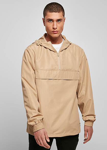 Urban Classics Herren Recycled Basic Pull-Over Jacke mit Kapuze union beige