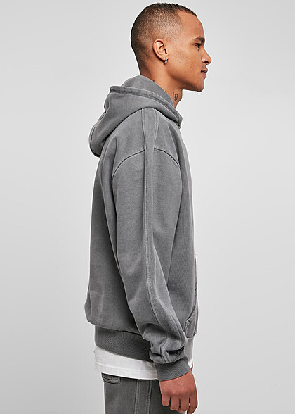 Urban Classics Heren Heavy Terry Hoodie met Kangoeroezak darkshadow donkergrijs