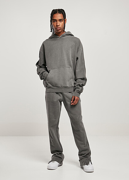 Urban Classics Heren Heavy Terry Hoodie met Kangoeroezak darkshadow donkergrijs