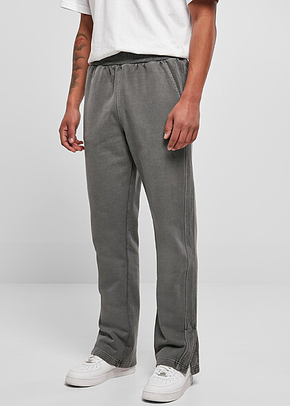 Urban Classics Herren Basic Jogginghose mit Schlitzen am Beinende dark shadow grau