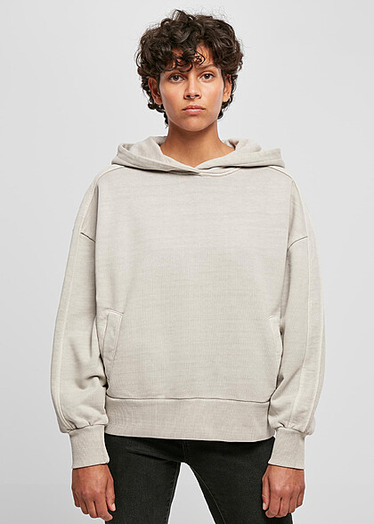 Urban Classics Damen Oversized Basic Heavy Terry Hoodie warm hell grau