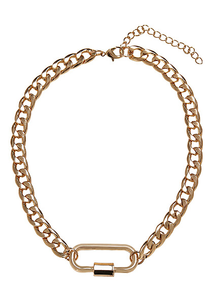 Urban Classics Fastener Halskette gold