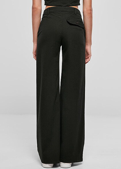 Urban Classics Damen High Waist Chino-Hose mit Schlag schwarz