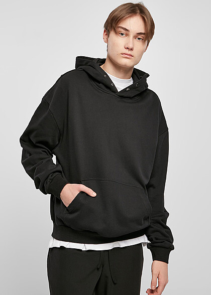 Urban Classics Herren Basic Hoodie mit Kängurutasche schwarz