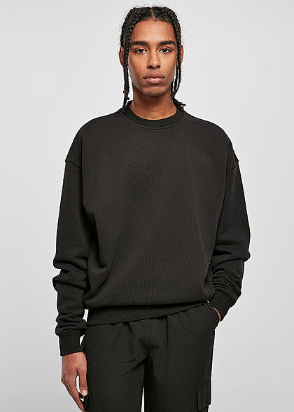 Urban Classics Herren Basic Ultra Heavy Sweater Pullover schwarz