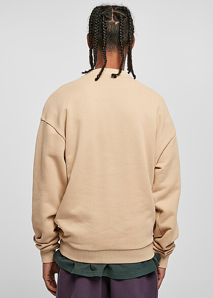 Urban Classics Herren Basic Ultra Heavy Sweater Pullover union beige