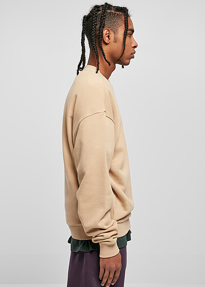 Urban Classics Herren Basic Ultra Heavy Sweater Pullover union beige