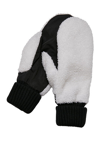 Urban Classics Basic Sherpa Handschuhe schwarz weiss