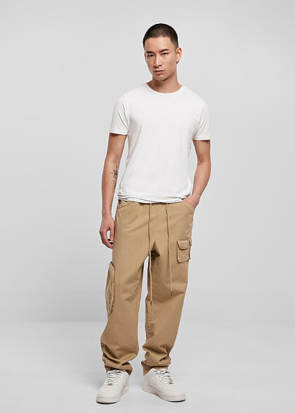 Urban Classics Herren Cargo Hose mit Asymetric Cut union beige