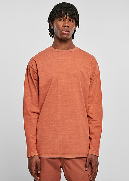 Urban Classics Herren Heavy Oversized Longsleeve mit Rundhals terracotta orange