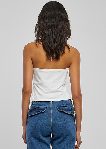 Urban Classics Damen Cropped Wickel Neckholder Top weiss