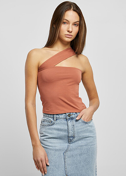 Urban Classics Damen One Strap Top terracotta dunkel orange